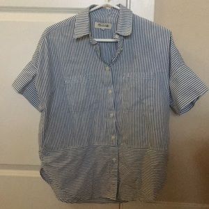 Madewell Short Sleeve Stripe Shirt relax fit XXS